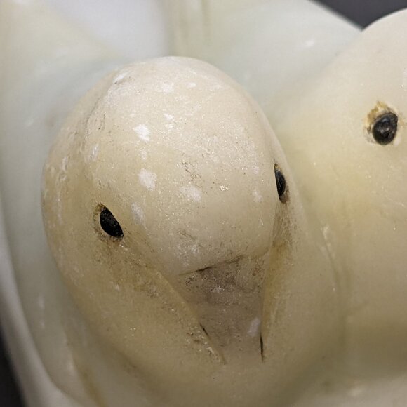 Beautiful Vintage Pair of White Marble Doves Birds Bookends Italy, numbered. - Picture 10 of 16